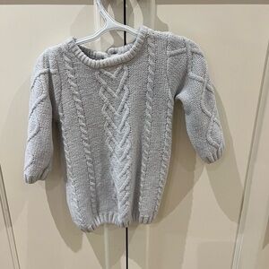 George Light Gray Cable Knit Sweater dress